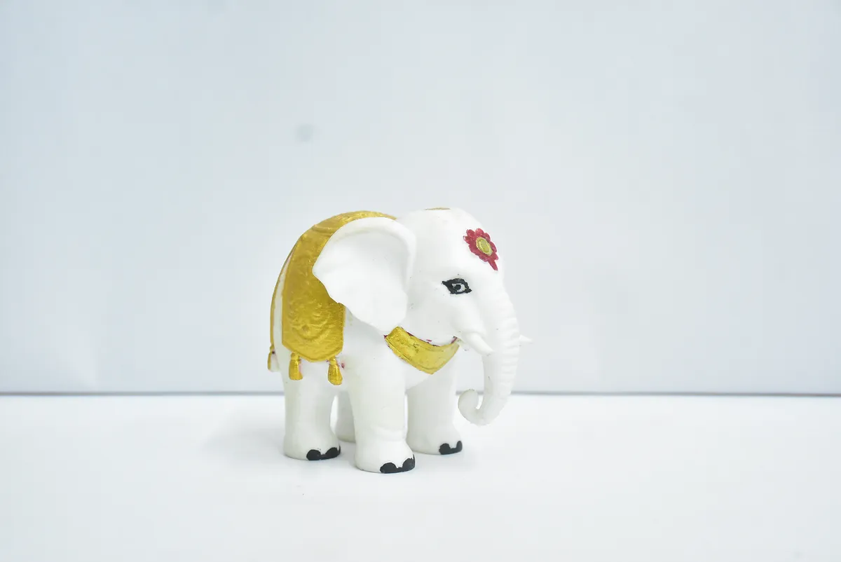 Decorative White Elephant Statue