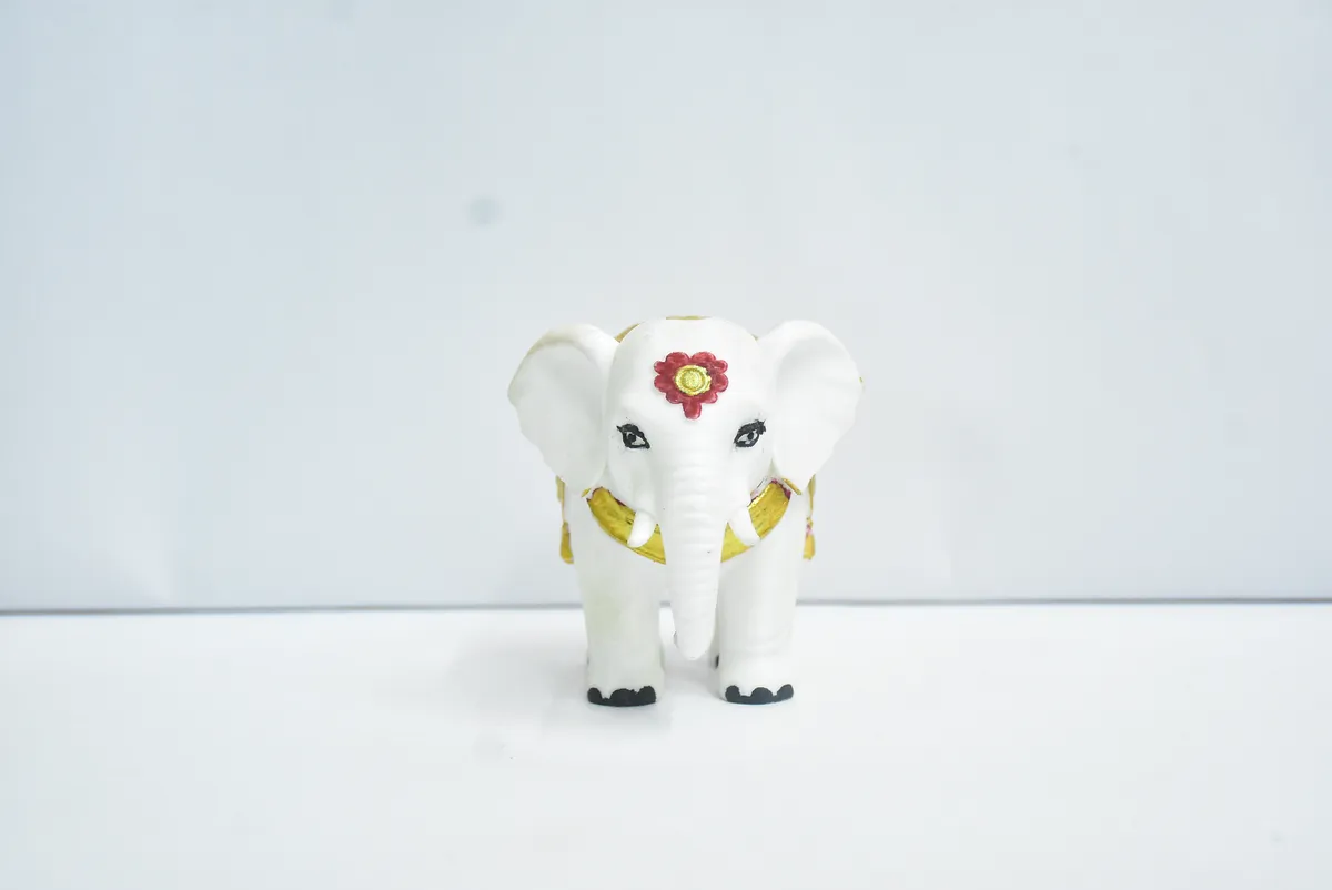 Decorative White Elephant Statue